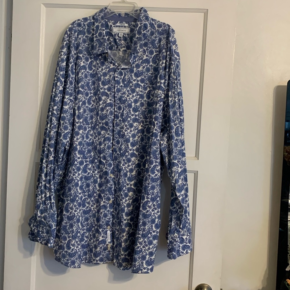 Cown & ivy blue paisley print womens shirt